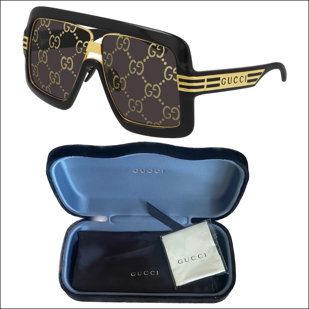 Gucci SQUARE-FRAME SUNGLASSES WITH GG LENS